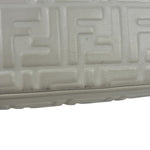 Fendi White Leather FF Flap Baguette