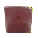 Cartier Vintage Bordeaux Burgundy Leather Bifold Wallet