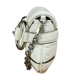 Gucci White Quilted Metelasse Leather Horsebit Chain Shoulder Bag