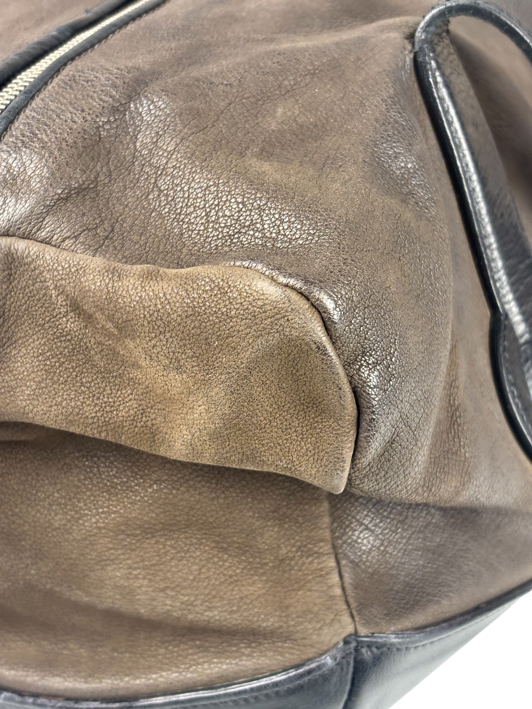 Celine Brown/Black Leather Bowling Bag