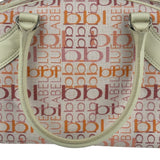 Burberry Blue Label Pink Multi Logo Bowler Bag