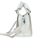 Balenciaga White Croc Embossed S Neo City Bag