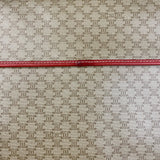 Celine Vintage Macadam Print Red Lined Flap Messenger Bag