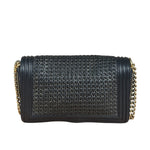 Chanel Black Leather Braided Boy Flap Shoulder Bag 2014