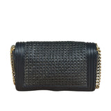 Chanel Black Leather Braided Boy Flap Shoulder Bag 2014