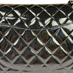 Chanel Black Patent Quilted Leather Double Flap Bag