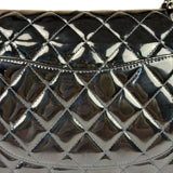Chanel Black Patent Quilted Leather Double Flap Bag