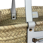 Versace Large White Raffia/Leather Shoulder Tote
