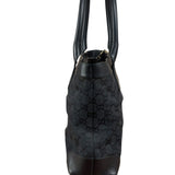 Gucci Black Leather Trim GG Canvas Tote Bag