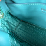 Prada Teal Diagramme Leather Chain Crossbody