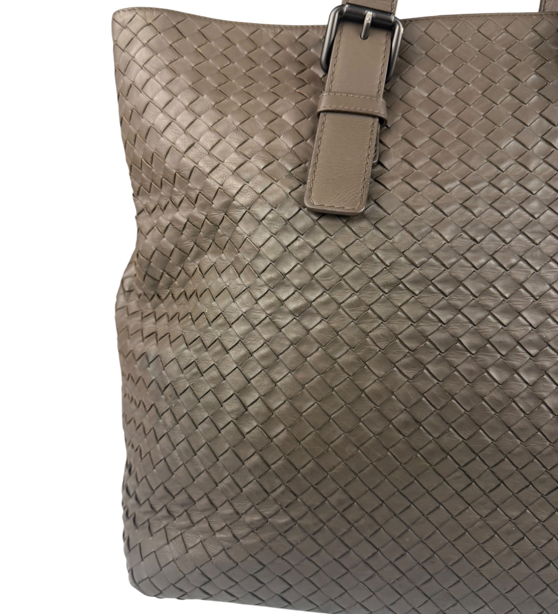 Bottega Veneta Gray Nappa Leather Intrecciato Tote Bag