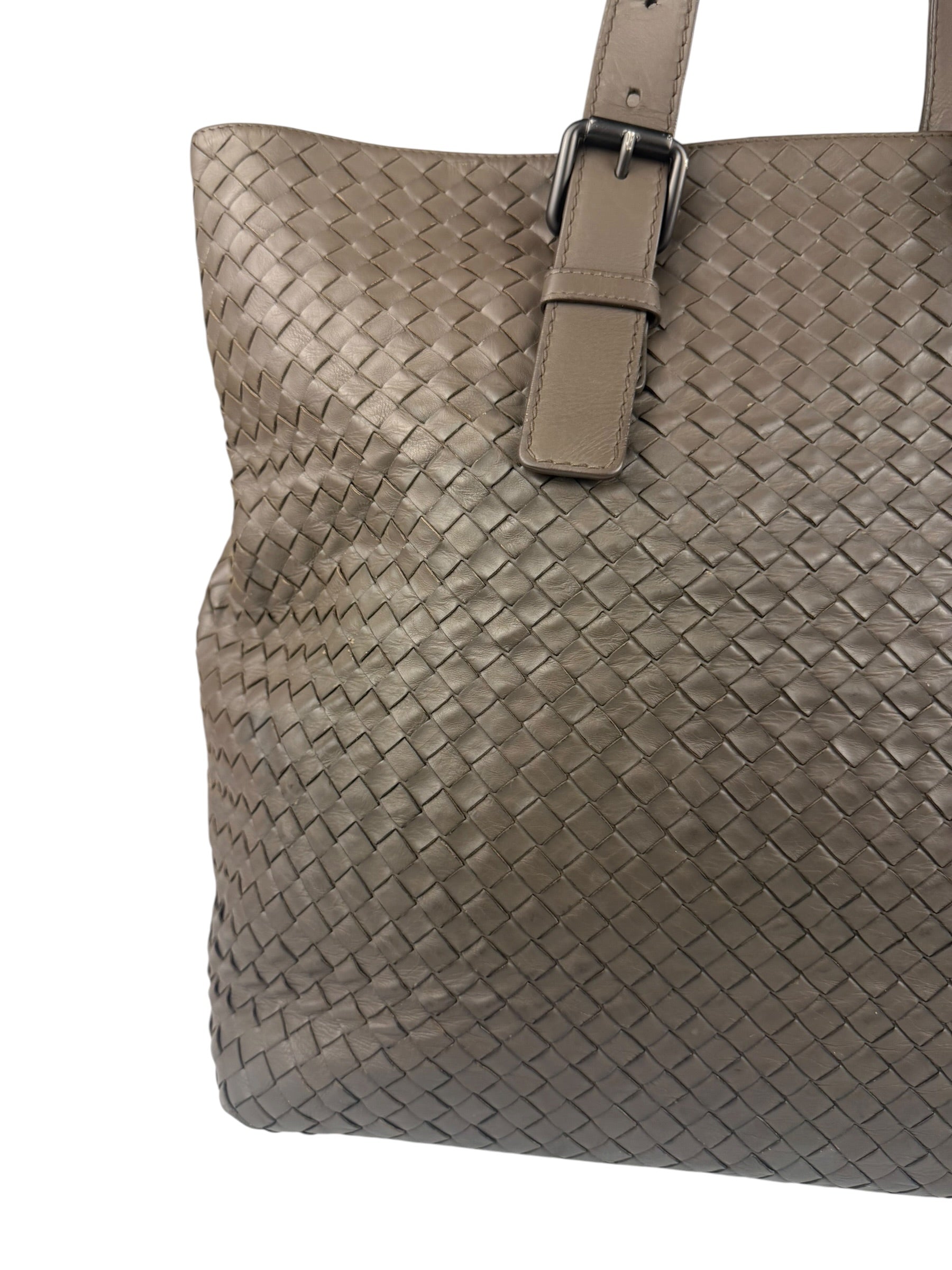 Bottega Veneta Gray Nappa Leather Intrecciato Tote Bag