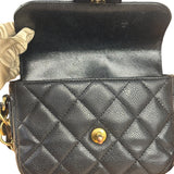 Chanel Black Caviar Quilted Leather Mini Square Flap Bag 2021