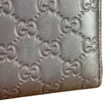 Gucci GG Embossed Metallic Lilac Leather Long Wallet