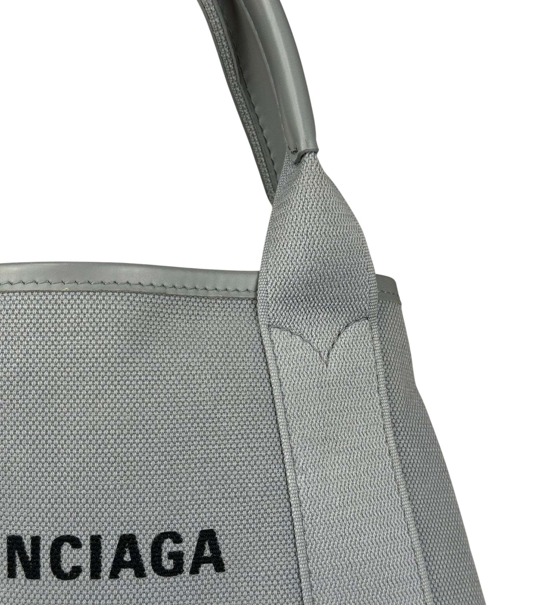 Balenciaga Grey Canvas/Leather Cabas Small 2Way Tote