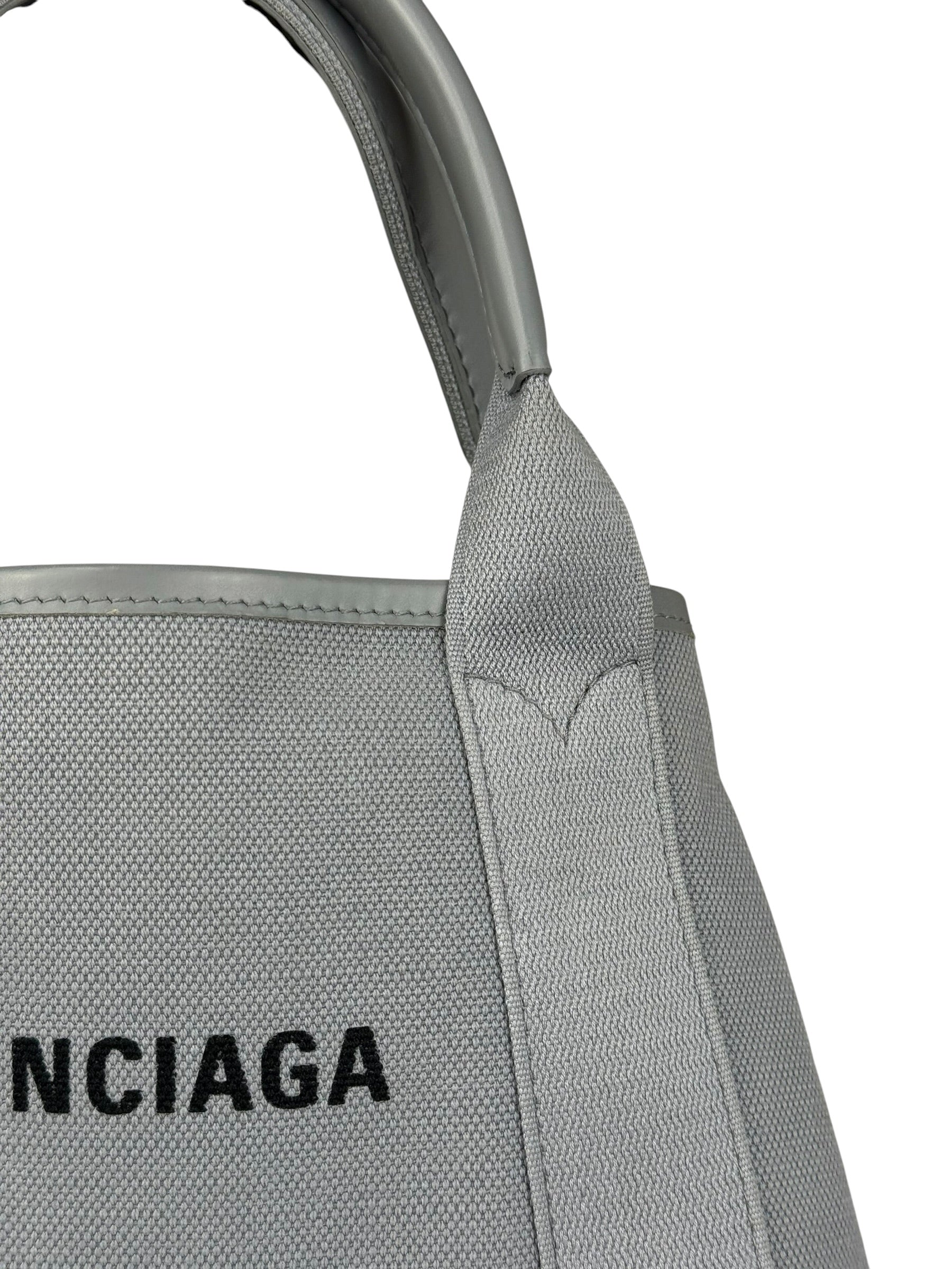 Balenciaga Grey Canvas/Leather Cabas Small 2Way Tote