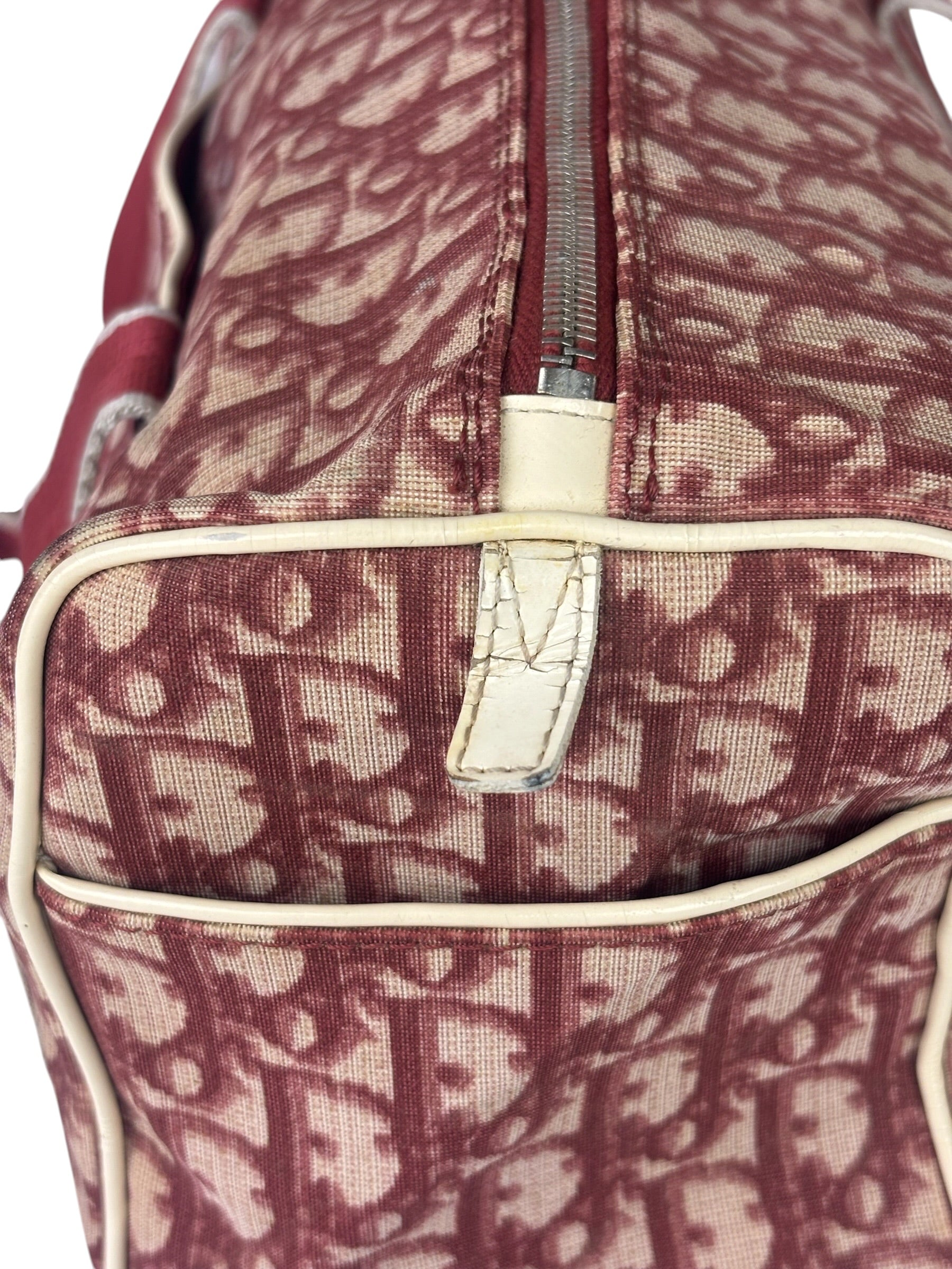 Christian Dior Vintage Red Trotter Boston Bag