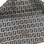 Fendi Navy Leather Trim Baguette