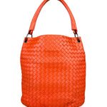 Bottega Veneta Sunset Orange Intrecciato Leather Hobo Tote