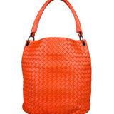 Bottega Veneta Sunset Orange Intrecciato Leather Hobo Tote