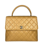 Chanel Beige Calfskin Kelly Top Handle Bag 2001
