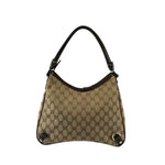 Gucci Brown Leather Trim Abbey D Ring Shoulder Bag
