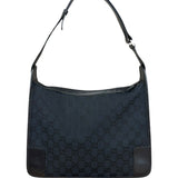 Gucci Vintage Black GG Canvas Shoulder Bag