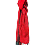 Gucci Carcoal-Grey/Red Reversible Wool-Jacquard Scarf