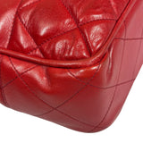 Chanel Vintage Red Quilted Lambskin Tote 1989