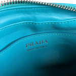 Prada Teal Diagramme Leather Chain Crossbody