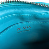 Prada Teal Diagramme Leather Chain Crossbody