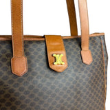 Celine Vintage Macadam Canvas Shoulder Tote