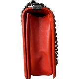 Chanel Quilted Stitch Red Leather Boy Bag 2014