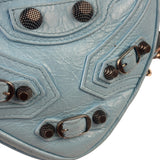 Balenciaga Blue Leather Le Cagole Mini Heart Crossbody