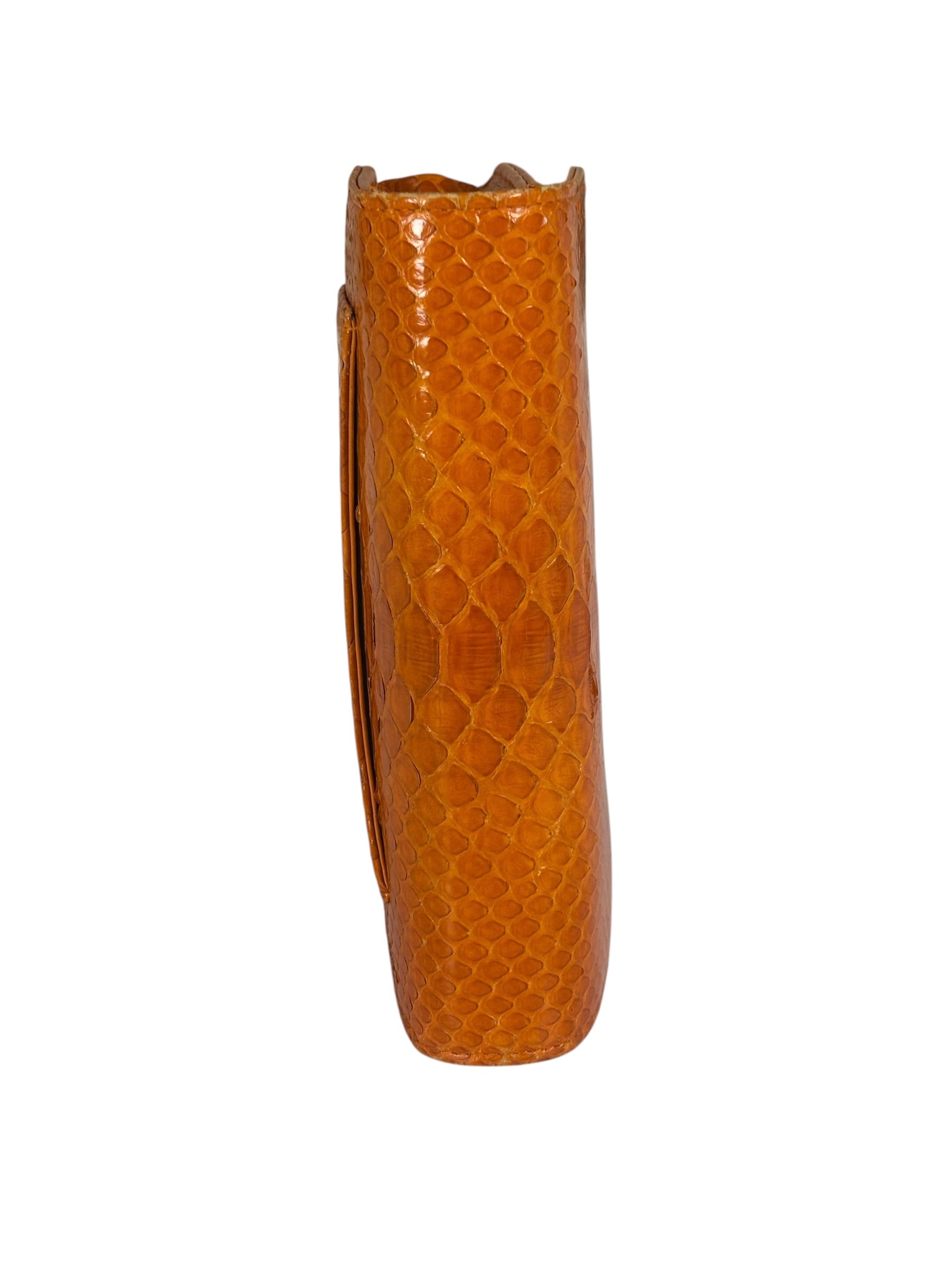 Chanel Orange Pythonskin Flap Wallet On Chain 2013