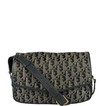 Christian Dior Vintage Black Leather Trim Trotter Crossbody Bag