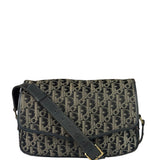 Christian Dior Vintage Black Leather Trim Trotter Crossbody Bag