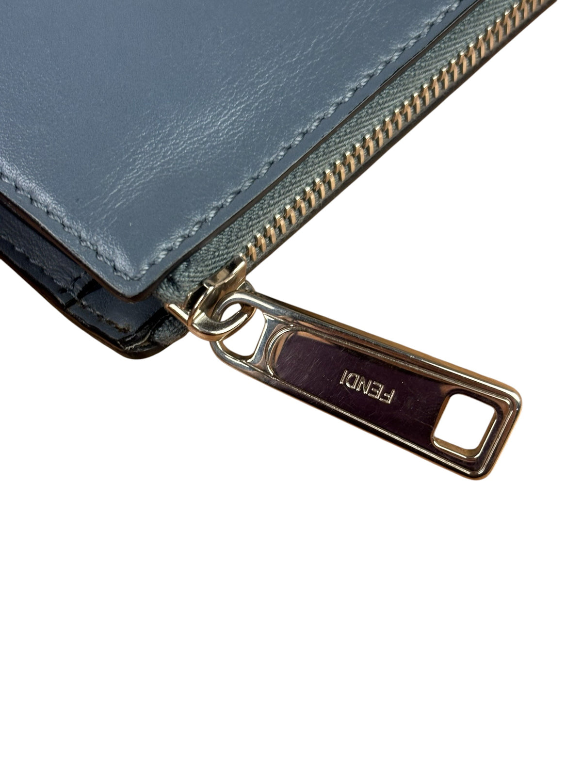 Fendi Grey Leather Monster Eyes Clutch