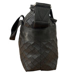 Bottega Veneta Black Rubber Intrecciato Messenger Bag