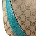 Gucci GG Vintage Canvas Turquoise Trim Hobo Bag
