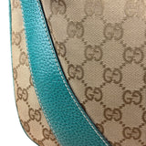 Gucci GG Vintage Canvas Turquoise Trim Hobo Bag