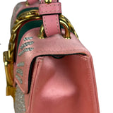 Gucci Sylvie Pink Mini Satin Embellished 2Way Handbag