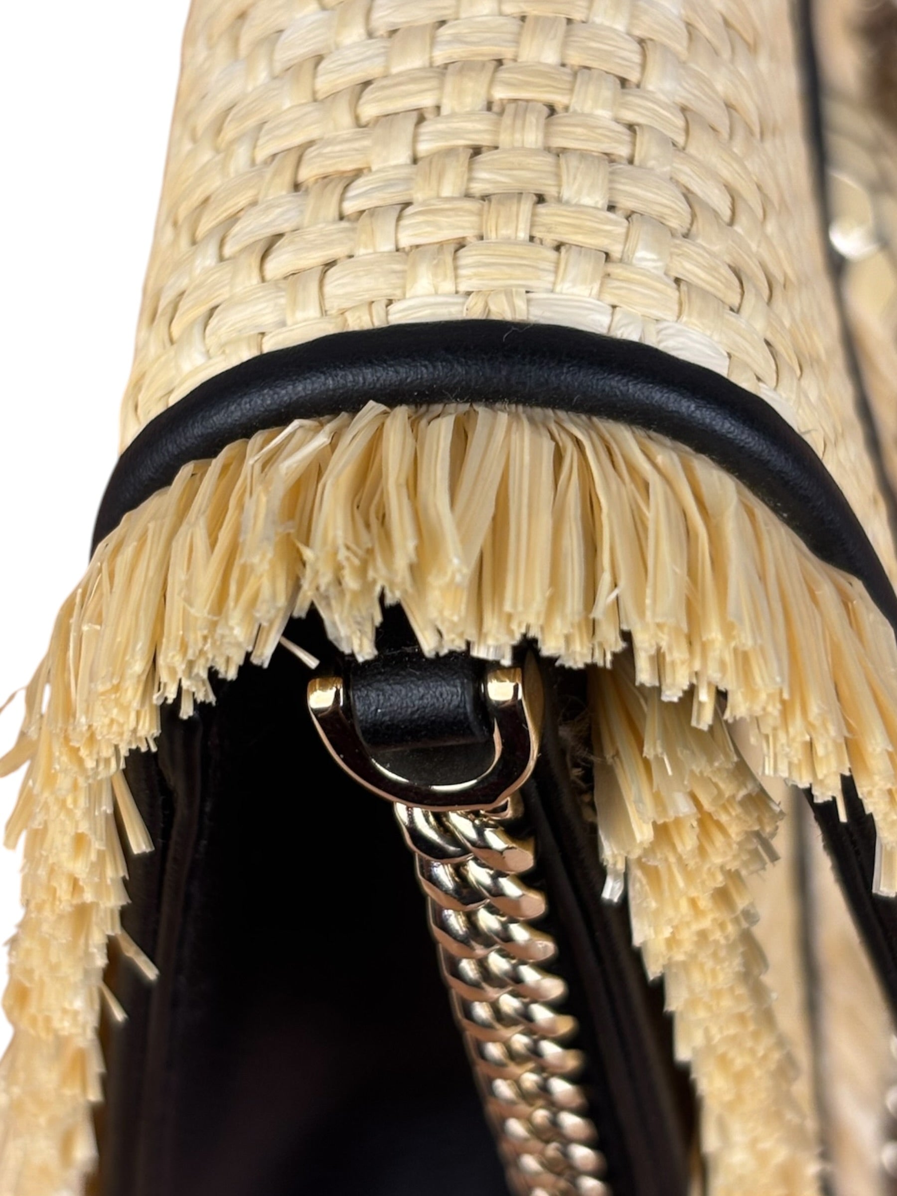Bvlgari Serpenti Forever Mini Raffia Bag Beige
