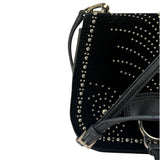 Miu Miu Dahlia Studded Black Velour Two-way Bag