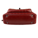 Chanel Red Lambskin Chocolate Bar Mademoiselle Reissue Square Tote  2004