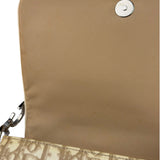 Christian Dior Beige Leather Trim Trotter Floral Embroidered Flap Bag