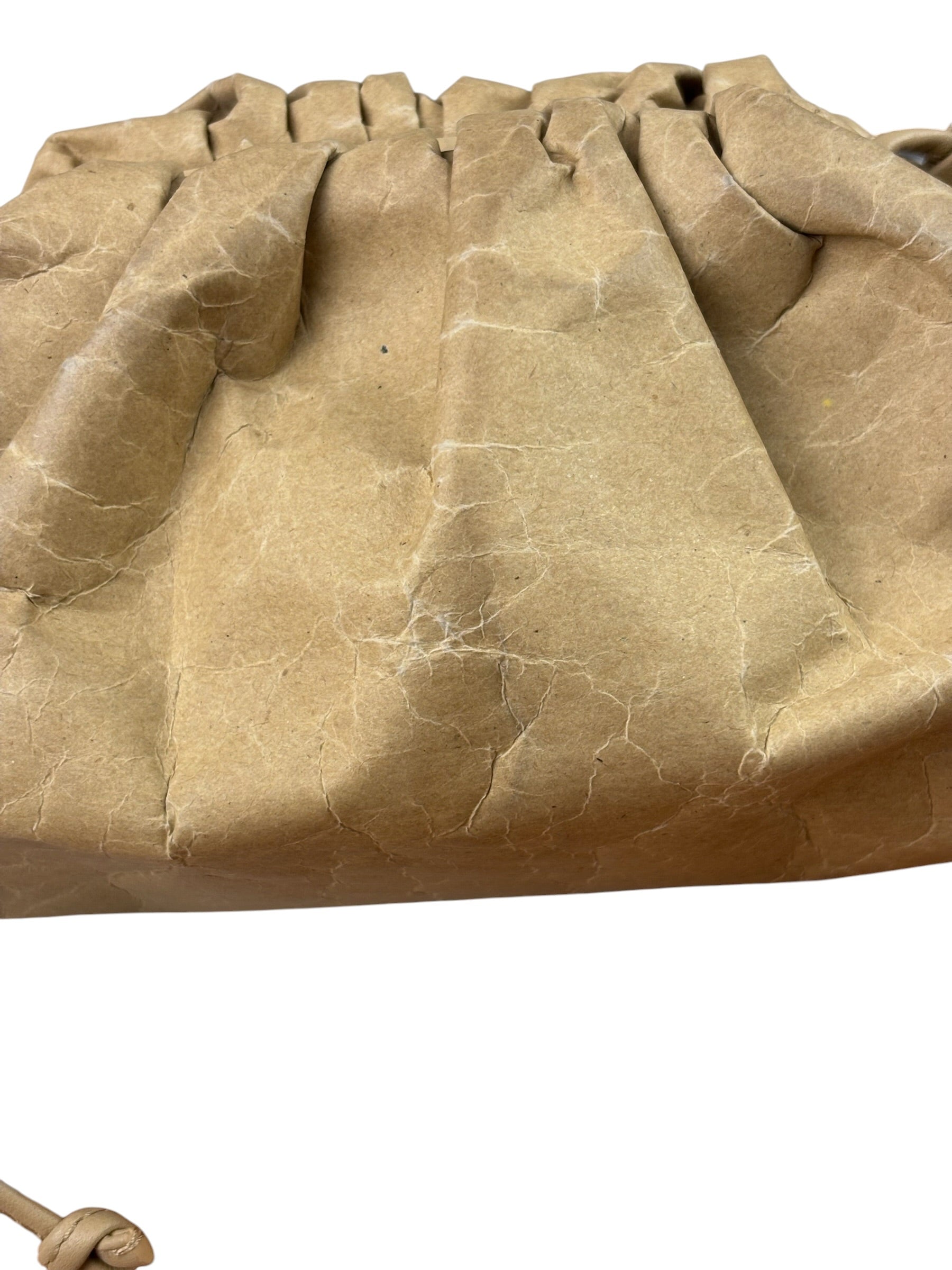 Bottega Veneta Beige Leather Kraft Paper Mini Pouch