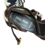 Miu Miu Vintage Woven Tweed Platform Sandals