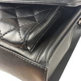 Chanel Black Quilted Leather Geometric Chain Flap Bag 2014
