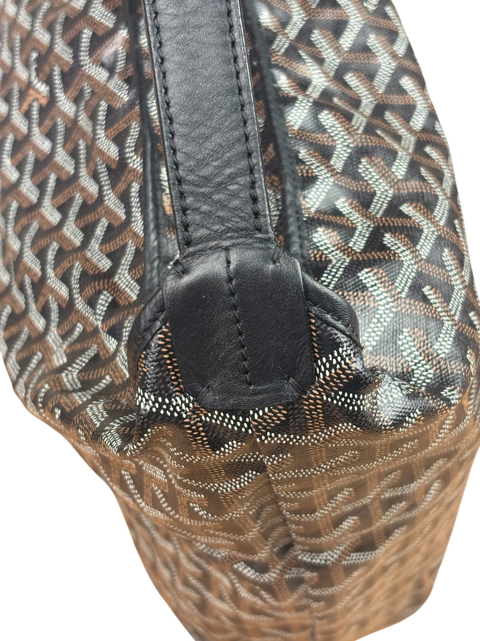 Goyard Brown/Black Leather Boheme Hobo Bag